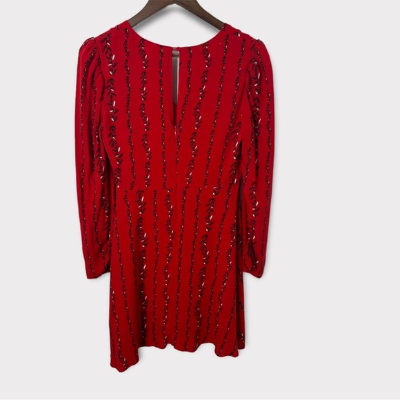 A Loves A Red Long Sleeve Poinsettia A-line Dress. Size 2. EUC. - Picture 7 of 10